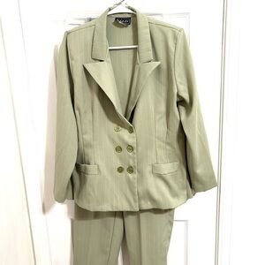Chic Vany Olive Blazer Pants and Skirt 3 pc Set